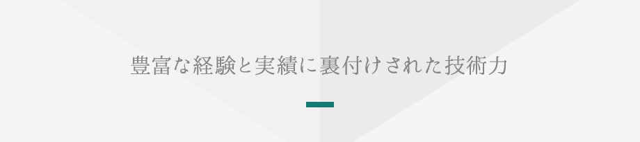 豊富な経験と実績に裏付けされた技術力